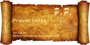 Prauda Polla névjegykártya